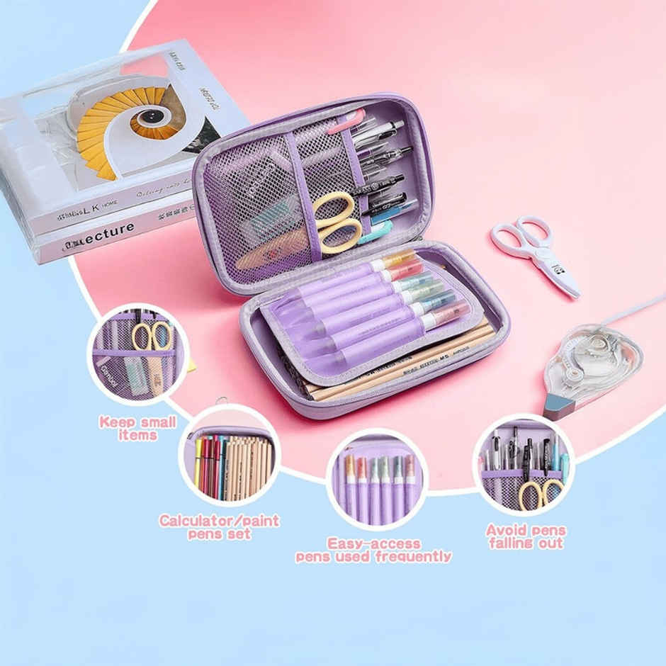 Fablue 3D Moon Unicorn Big Pencil Pouch | Light Purple