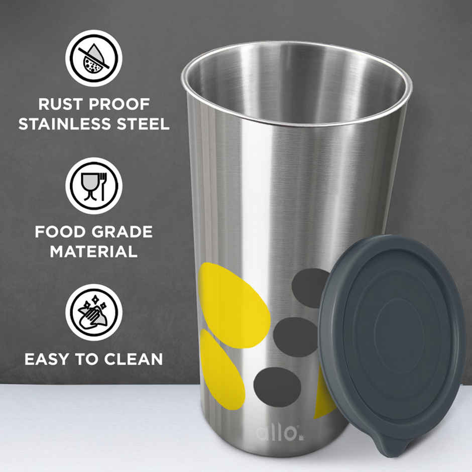 Allo SS Tumbler with Lid | 450 ml | Grey
