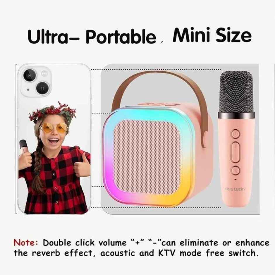 Fablue Kids Wireless Karaoke Microphone Portable Bluetooth Speaker Toy | Multicolor