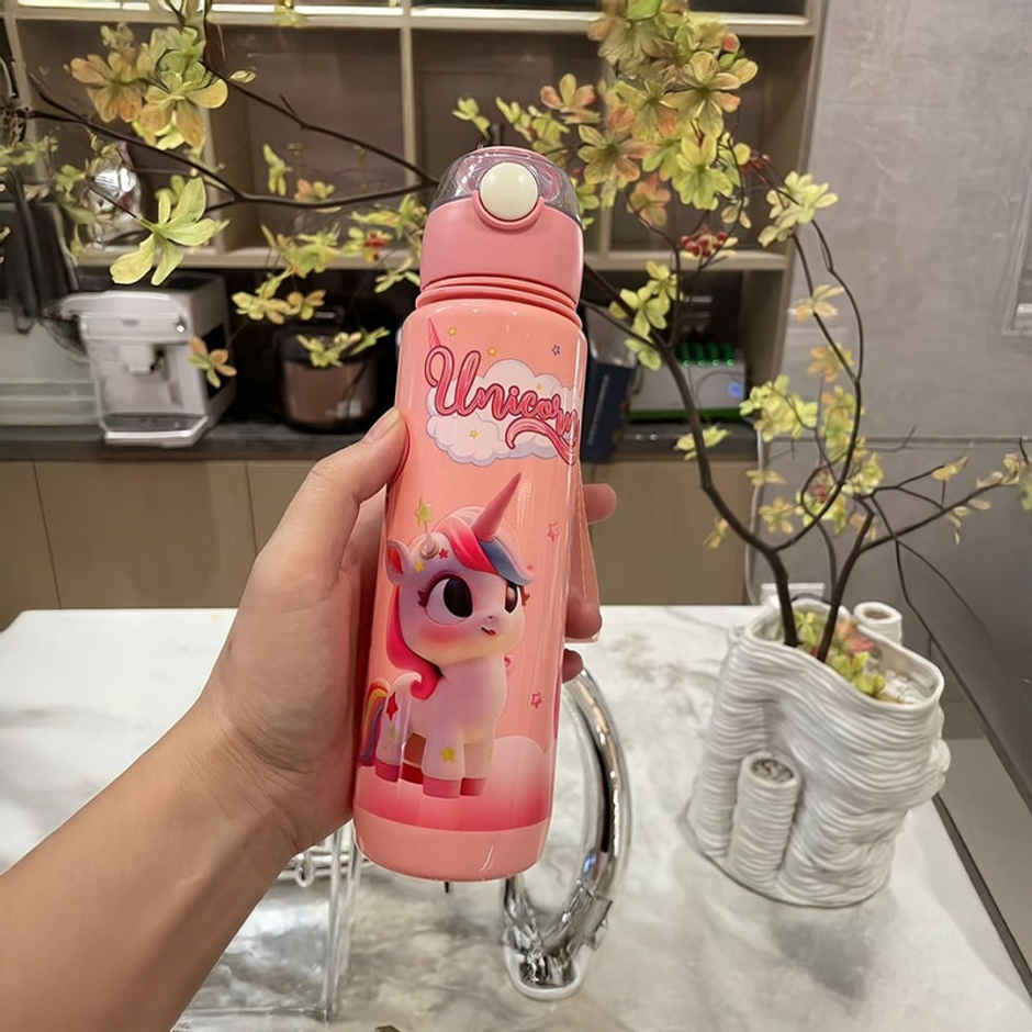 Fablue Unicorn Sipper Kids Bottle | Light Pink