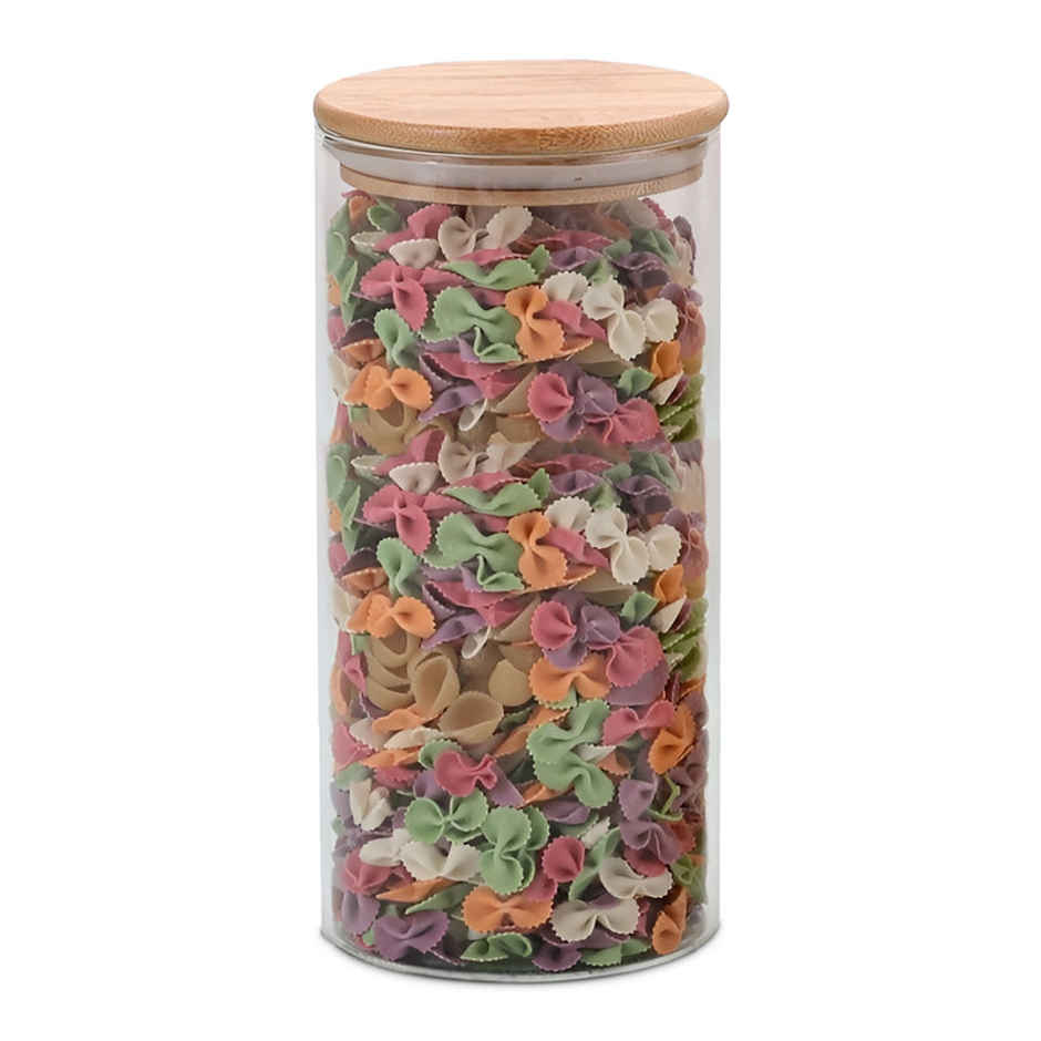 Allo Glass Jar With Wooden Lid | Round | 1000 ml