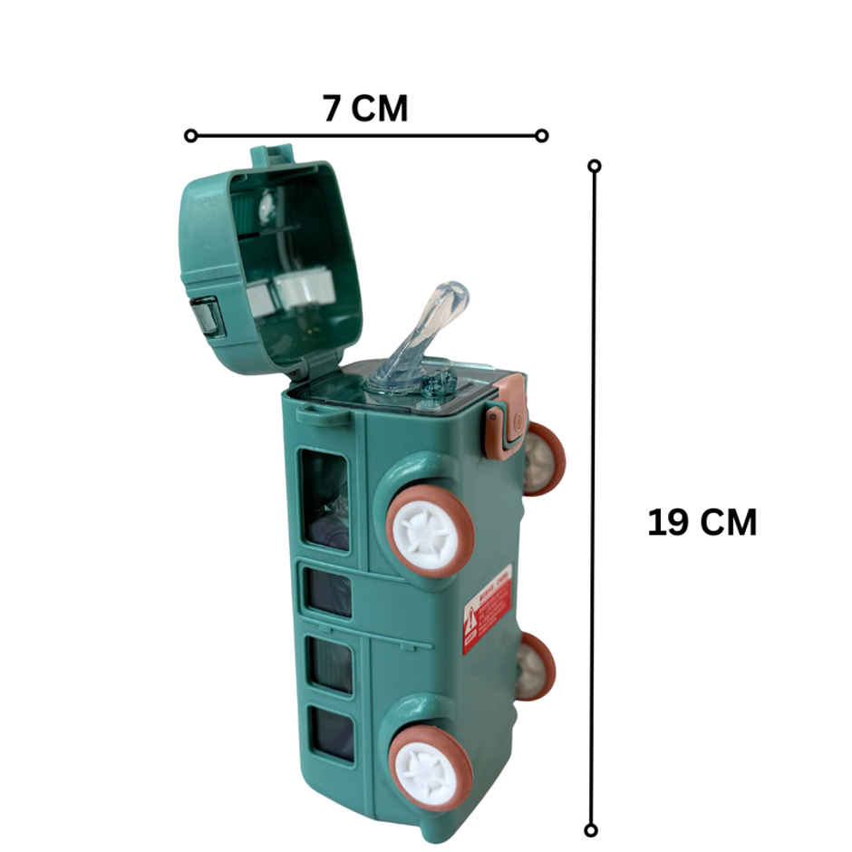 DesignLand School Bus Pink Sipper Water Bottle | Green