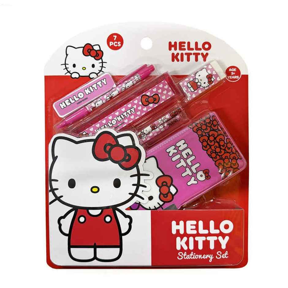 Striders Hello Kitty Stationery Kit | Pen, Pencils, Ruler, Eraser, Sharpener & Pencil Box