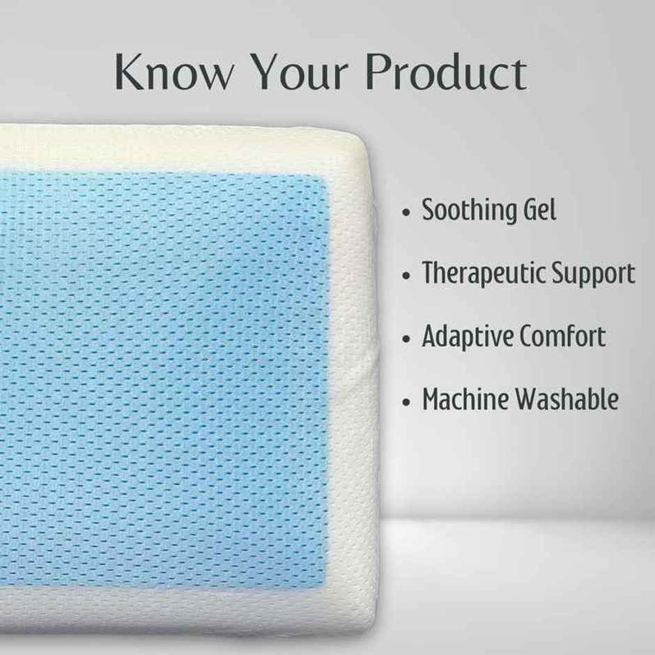 Florida Gel Super Soft Fluffy Sleeping Pillow With Gel Microfiber Filling & Rexine Bag 46x96 Cm