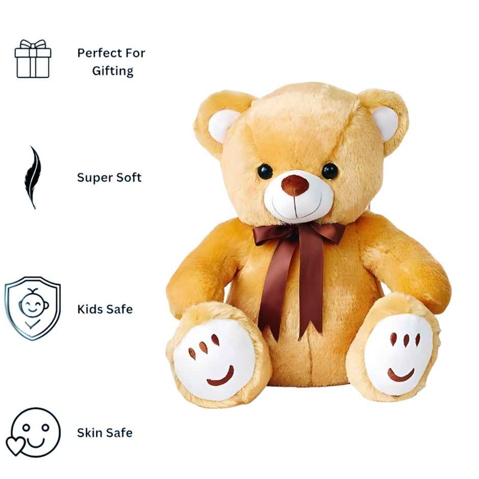 Fablue Teddy Bear Plush Soft Toy Animal for Kids | Brown | 33 cm
