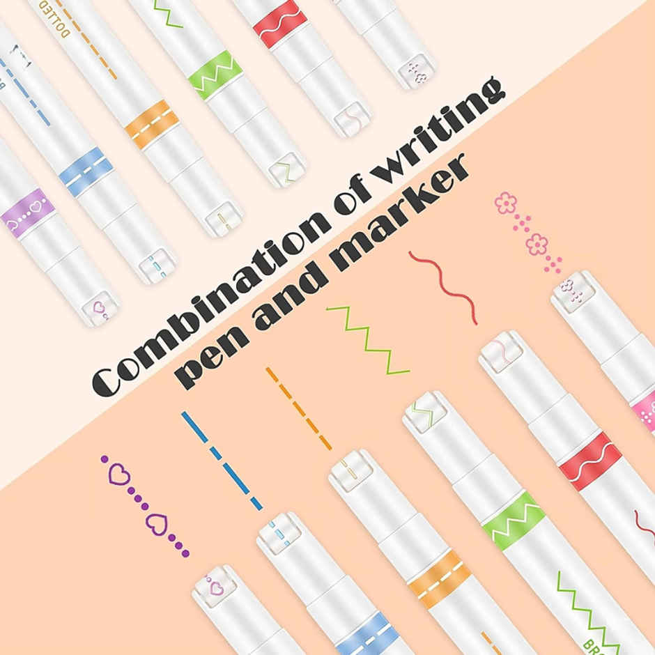 Fablue Curve Highlighter Pens Set | Pastel Dual Markers