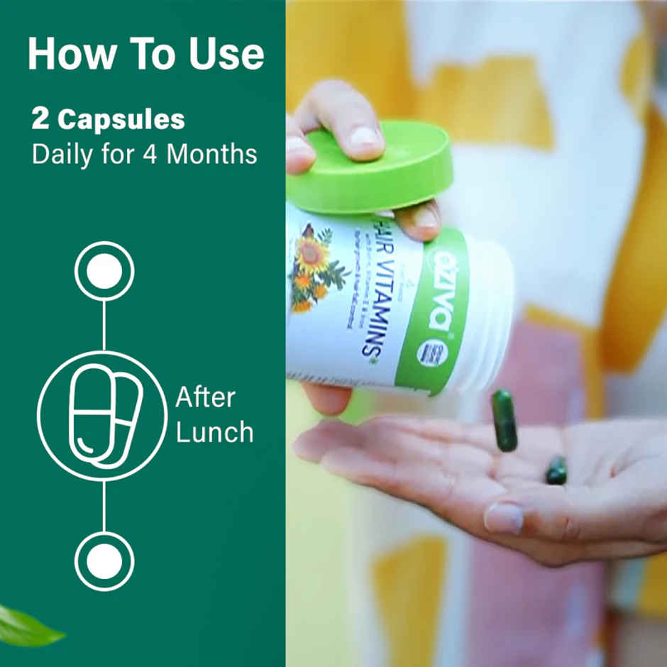 Oziva Hair Vitamins with Biotin, Iron and DHT Blocker for Hair Growth and Hairfall Control