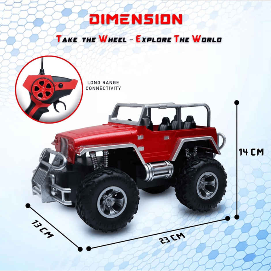 Fablue Xtreme Racer Off Roader Rechargeable Rc Car - 4X4 With Led Lights Rc Car Toy | Red
