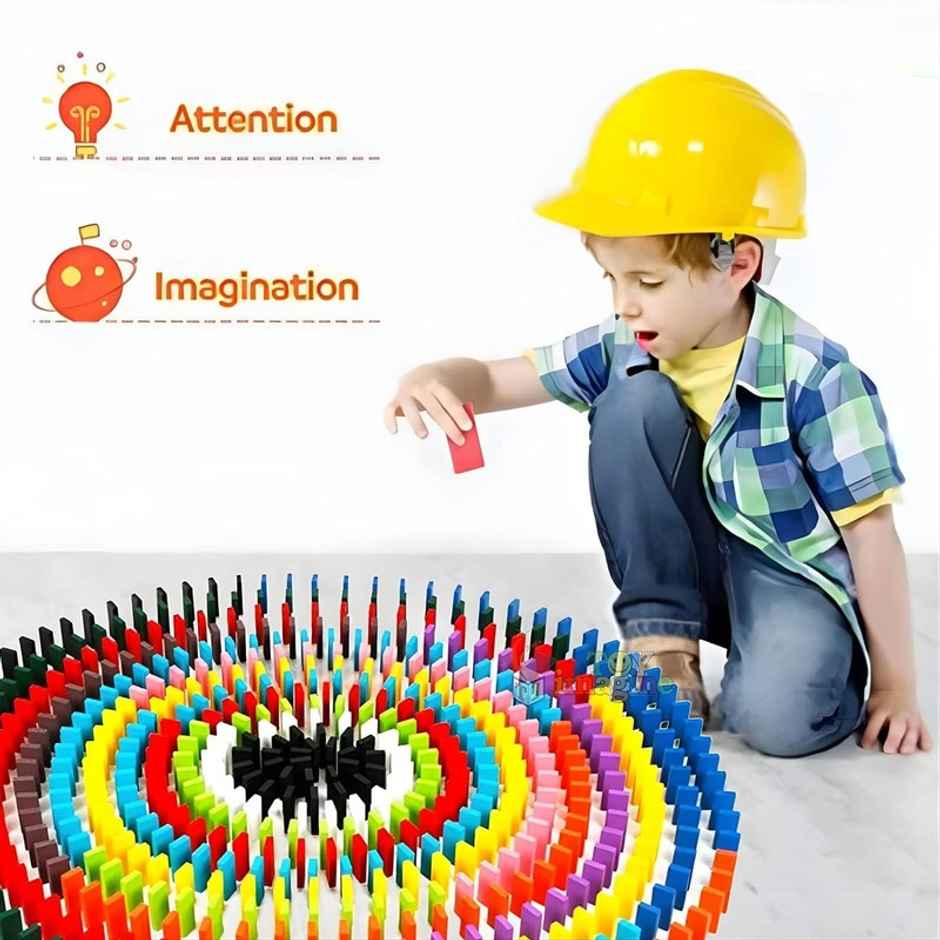 Fablue 100 Pcs Colorful Domino Block Set for Kids - Learning and Educational Toy for Kids 