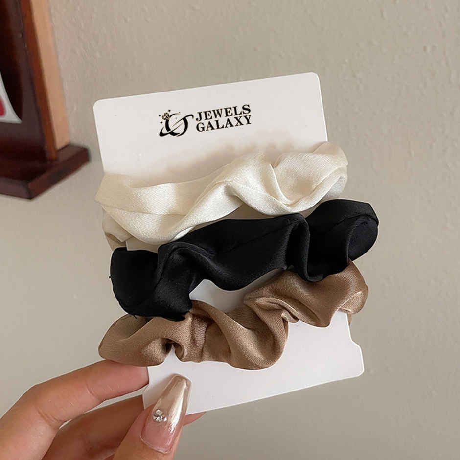 Jewels Galaxy Multicolor Daily-Use Satin Scrunchies