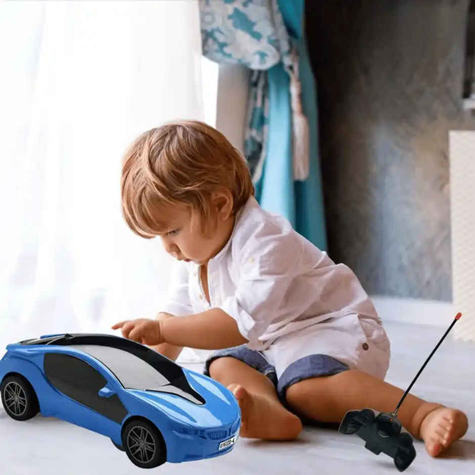 Fablue 3D Lights Famous Remote Control Car Toy For Kids - High Speed Racing Car Toy | Blue