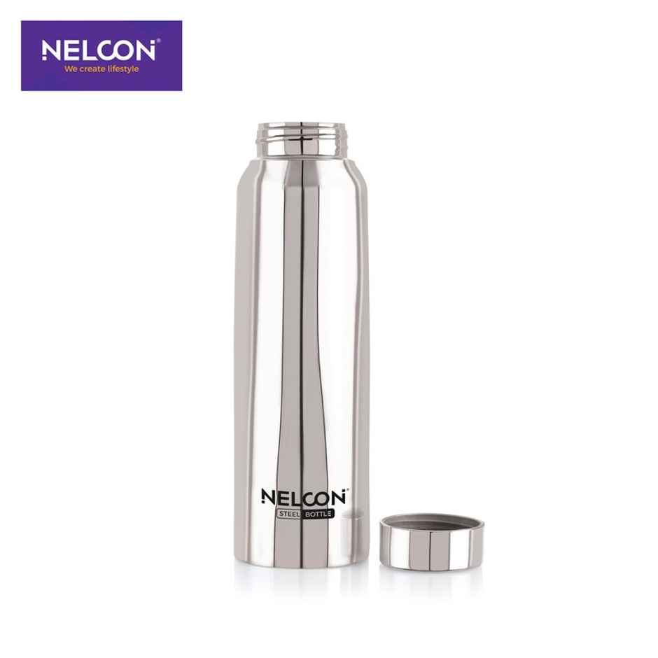 Nelcon Absolute 1 L Stainless Steel Water Bottle For Women | Men And Kid | Silver