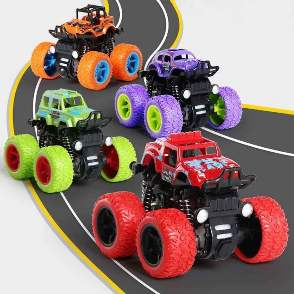 Fablue Push And Go Car For Kids - Mini Monster Friction Power Truck | Multicolour