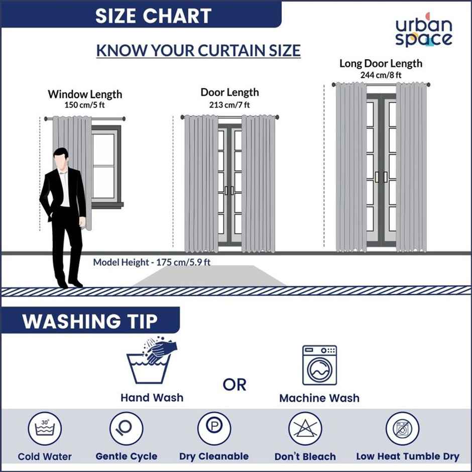 Urban Space Blackout Window Curtains, 5 feet, Set of 2 Curtains, Sage Green