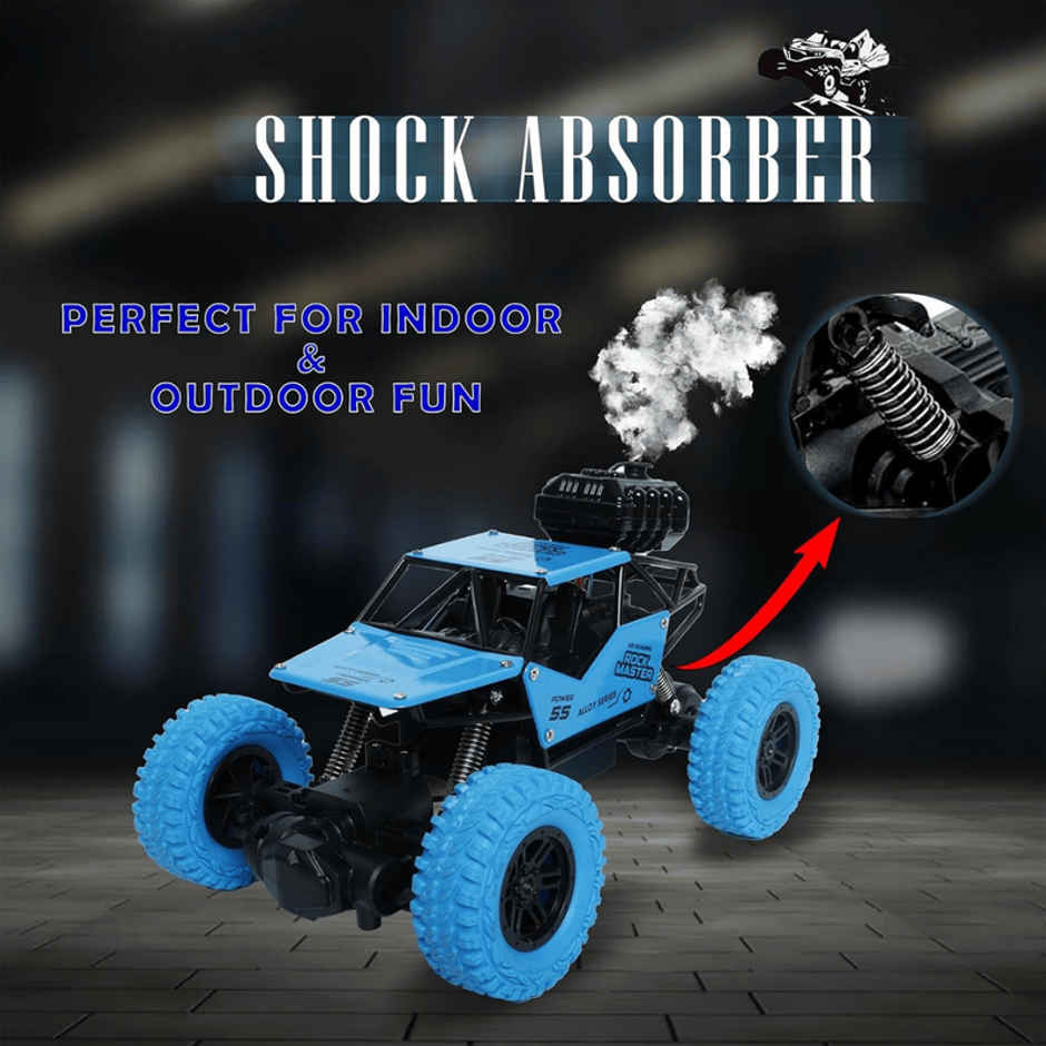 Fablue Remote Control Rock Master Car Toy For Kids - Smoke Effect Rock Crawler Car Toy | Blue