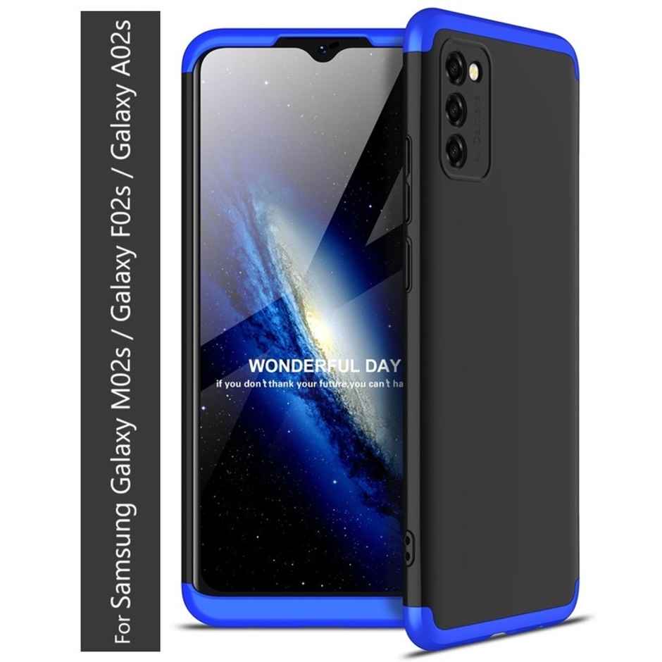 Kwine Case Samsung Galaxy M02S / Galaxy F02S / Galaxy A02S 360 Degree Back Cover - Blue