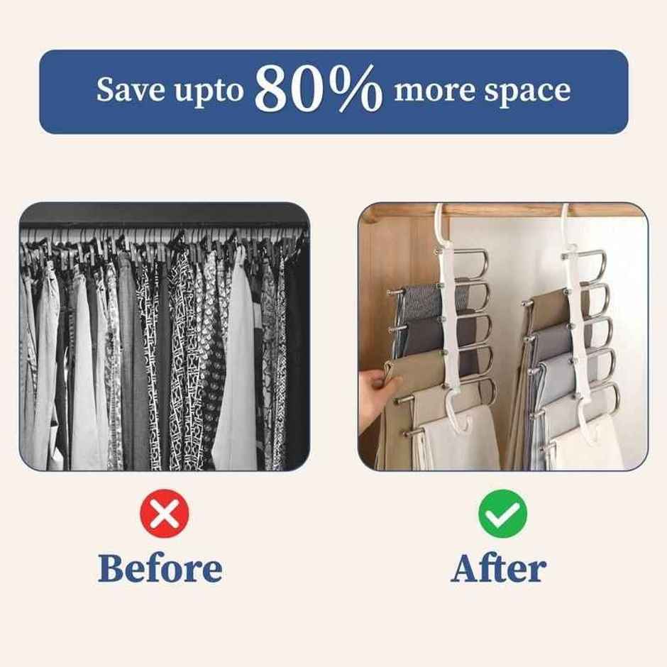 HomeStrap 5in1 Space Saver Multi Layer Pant Hanger
