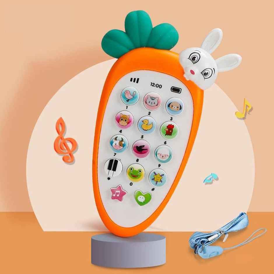 Fablue Cell Phone Musical Toy - Animal Sounds And Number Learning Toy For Kids And Toddlers Orange