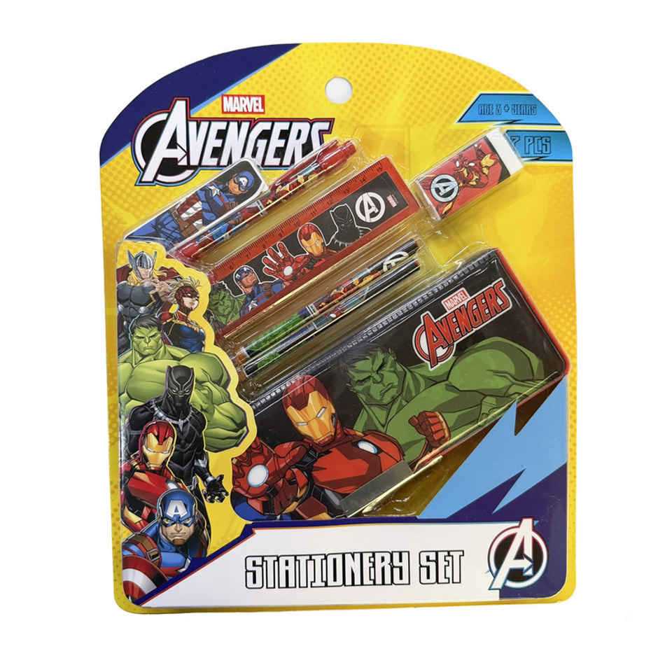 Striders Avengers Theme Stationery Kit | Pen, Pencil, Scale, Eraser, Sharpener & Pencil Box