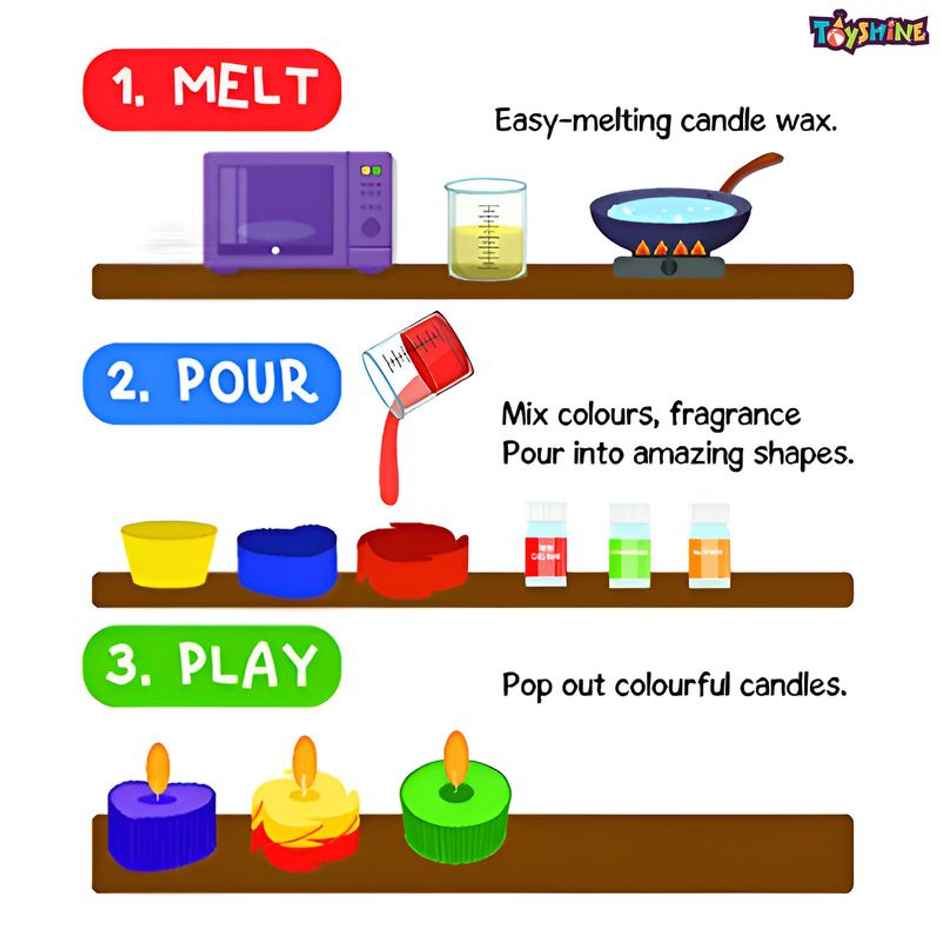 Toyshine Diy Scented Rose Candle Making Educational & Learning Activity Toy Kit For Boys And Girls