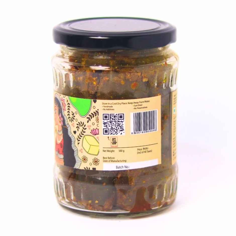 JhaJi Taste of Mithila Aam ka Sookha Bharua Achar Dry Stuffed Mango Pickle