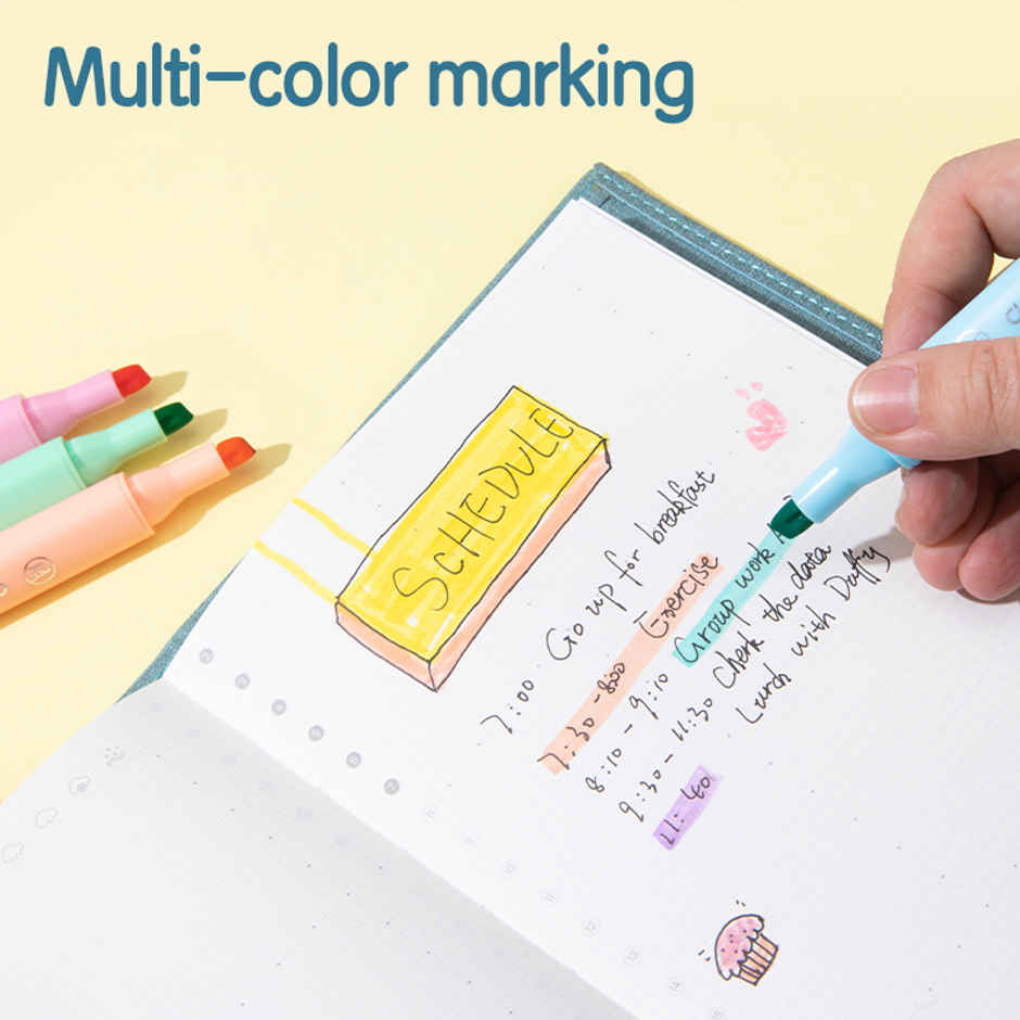 Deli EU12-6C Highlighter, Marker Pen, 6 Assorted Highlighters