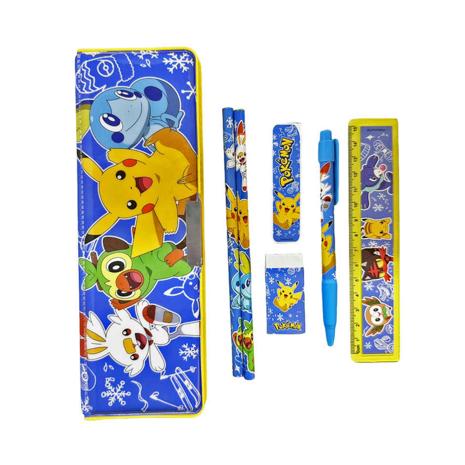 Striders Pokemon School Supplies Set | Pen, Pencils, Ruler, Rubber, Sharpener & Pencil Box