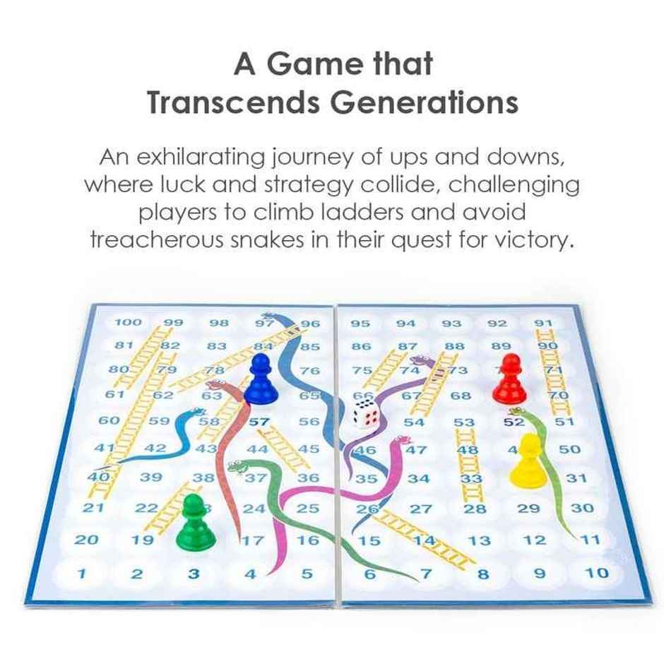 Fablue 2 in 1 Magnetic Snakes and Ladders Toy for Kids with Ludo Board Game for Kids and Adults