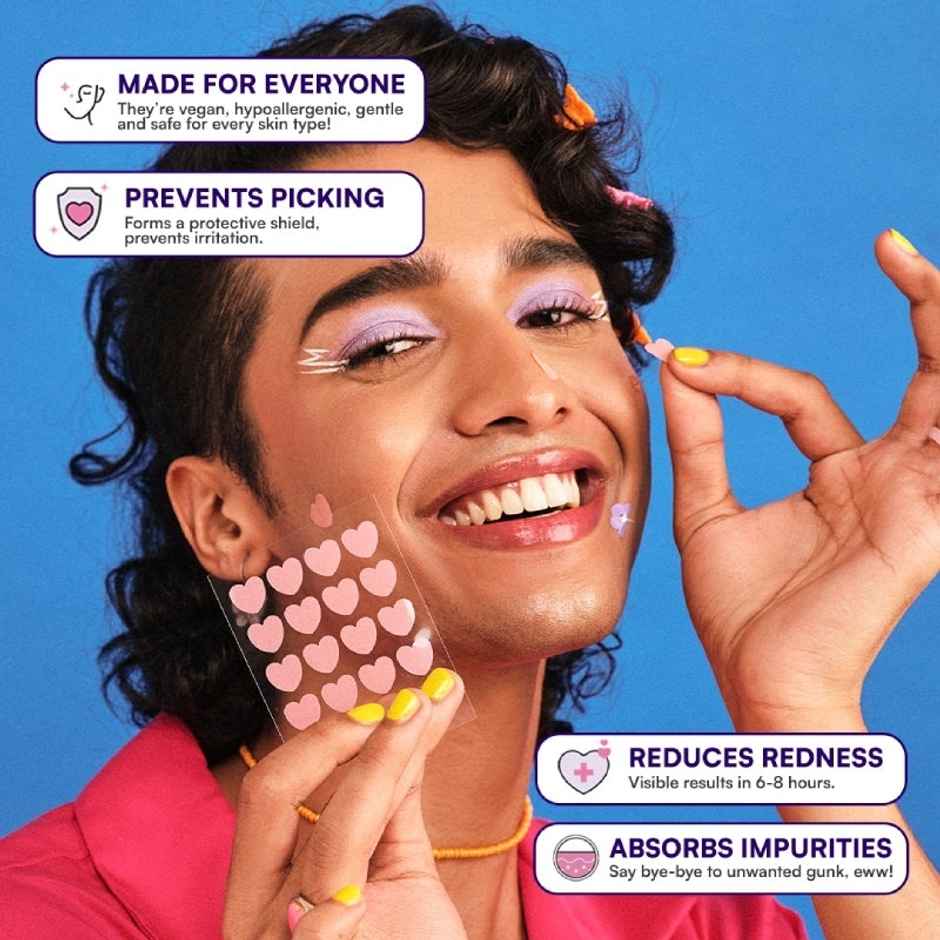 Gush Beauty Dart It Hydrocolloid Pimple Patches | For Healing Acne, Zits and Blemishes | Purple heart