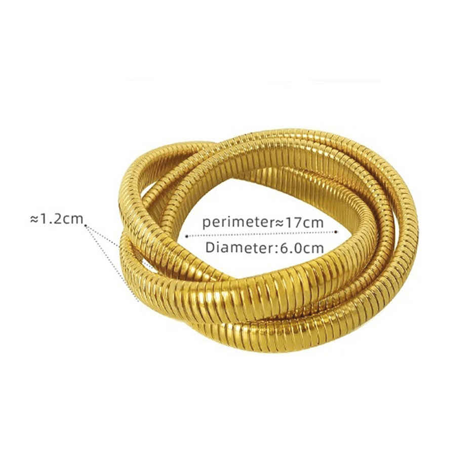 Designs & You Gold Plated Triple Layer Snake Chain Tangled Bracelet