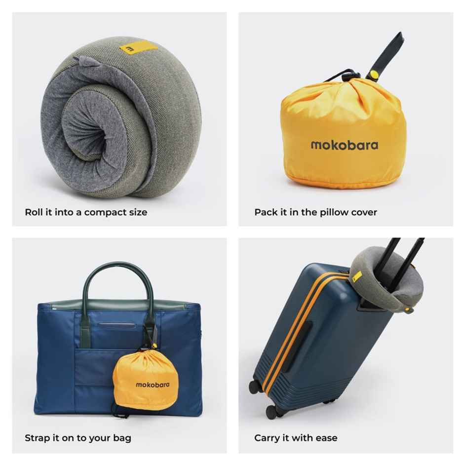 Mokobara Unisex Solid Cotton Neck Pillow | Cloud Forest - One Size