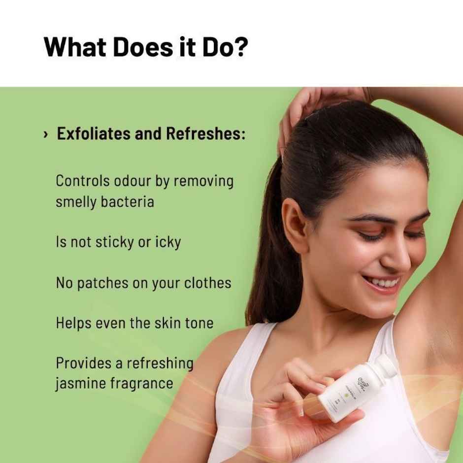 Chemist At Play 5% Aha Underarm Roll On Deodrant Lactic Acid For Men & Women White Jasmine