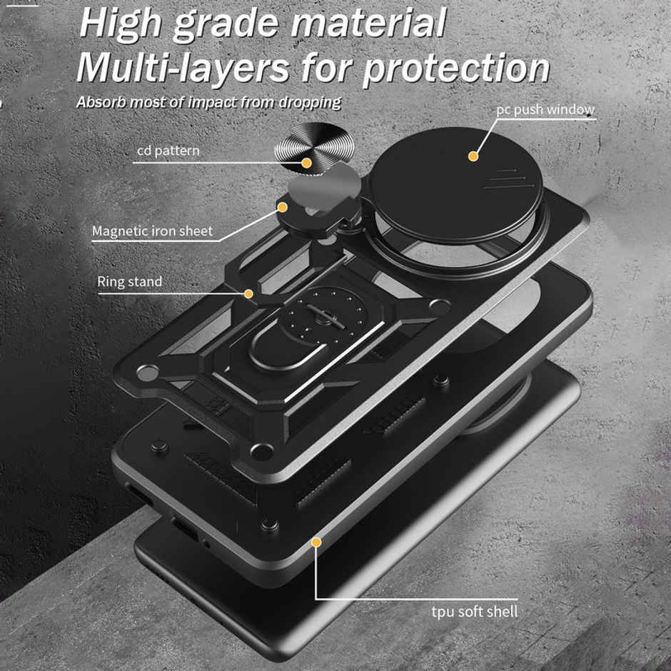 Kwine Case Motorola Moto G45 5G / Moto G34 5G Back Cover - Armor Case - Black