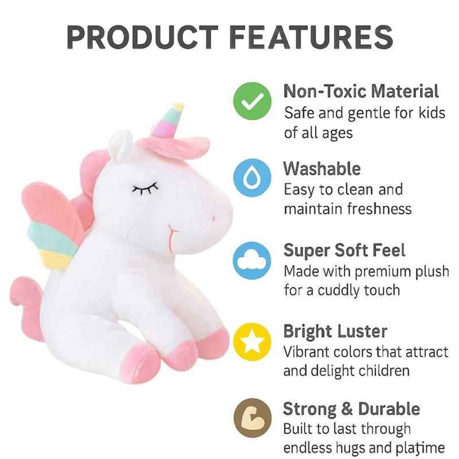 Fablue Unicorn Stuffed Animal Soft Plush Toy for Kids - Soft Plush Toy for Kids - Multicolor