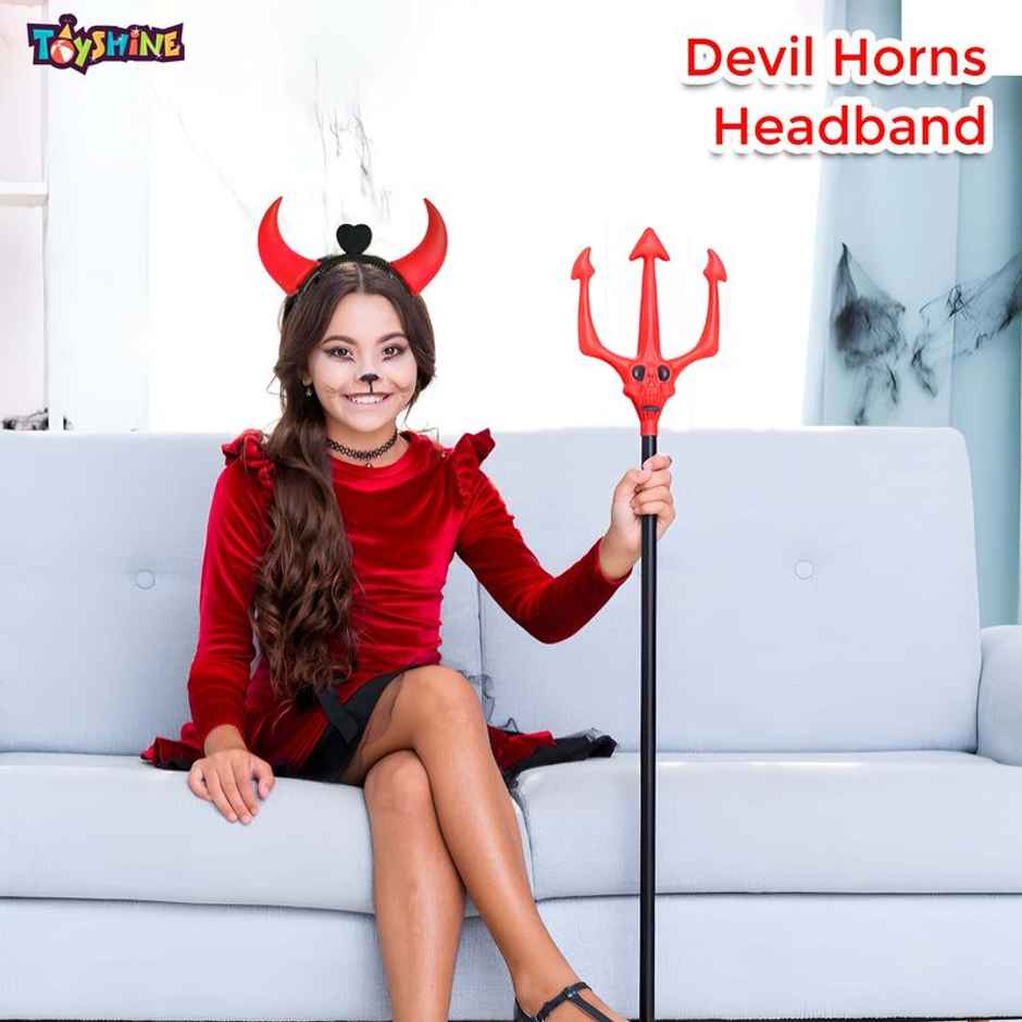 Toyshine Led Devil Horn Headband Light Up Devil Horns Hair Band Head Boppers For Halloween Costume