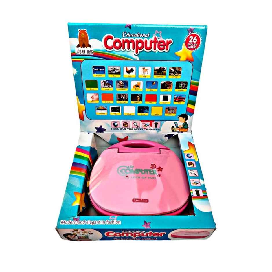 Fablue Educational Learning Laptop Toy for Kids - LED Display | Sound Learning Toy For Kids - Pink