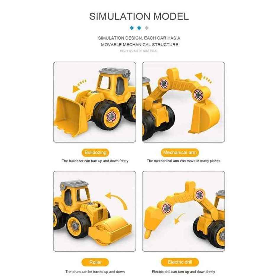 Fablue Construction Vehicles Trucks Toy for Kids - 4 Pcs Truck Cars for Kids