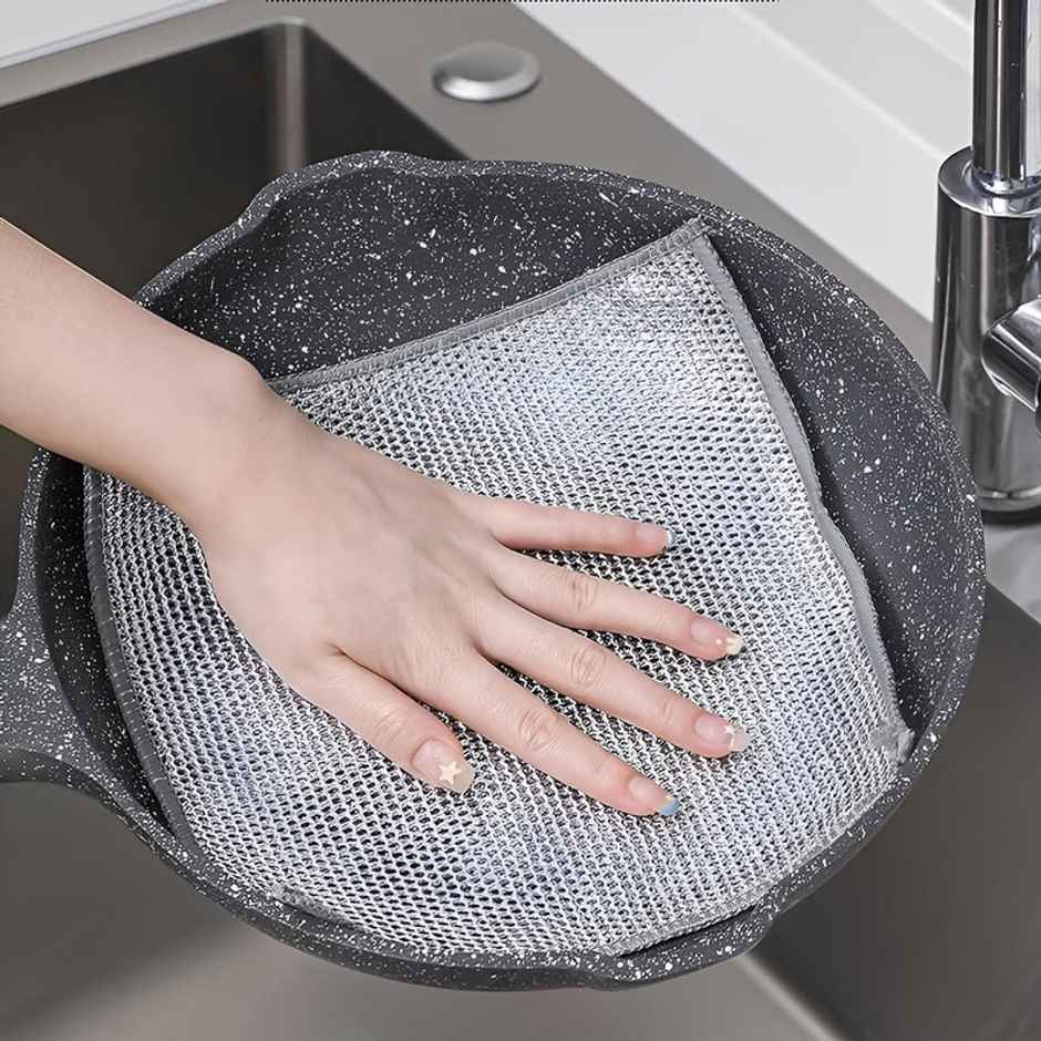 New Dawn Pack of 5 Steel Wire Dish Cloth Non-Scratch Dish Wash Cloth, Stainless Steel Scrubber