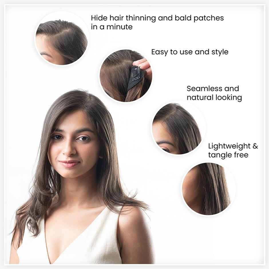 Hair Originals Hair Extensions Invisible Hair Patch 12 Inches Natural Black