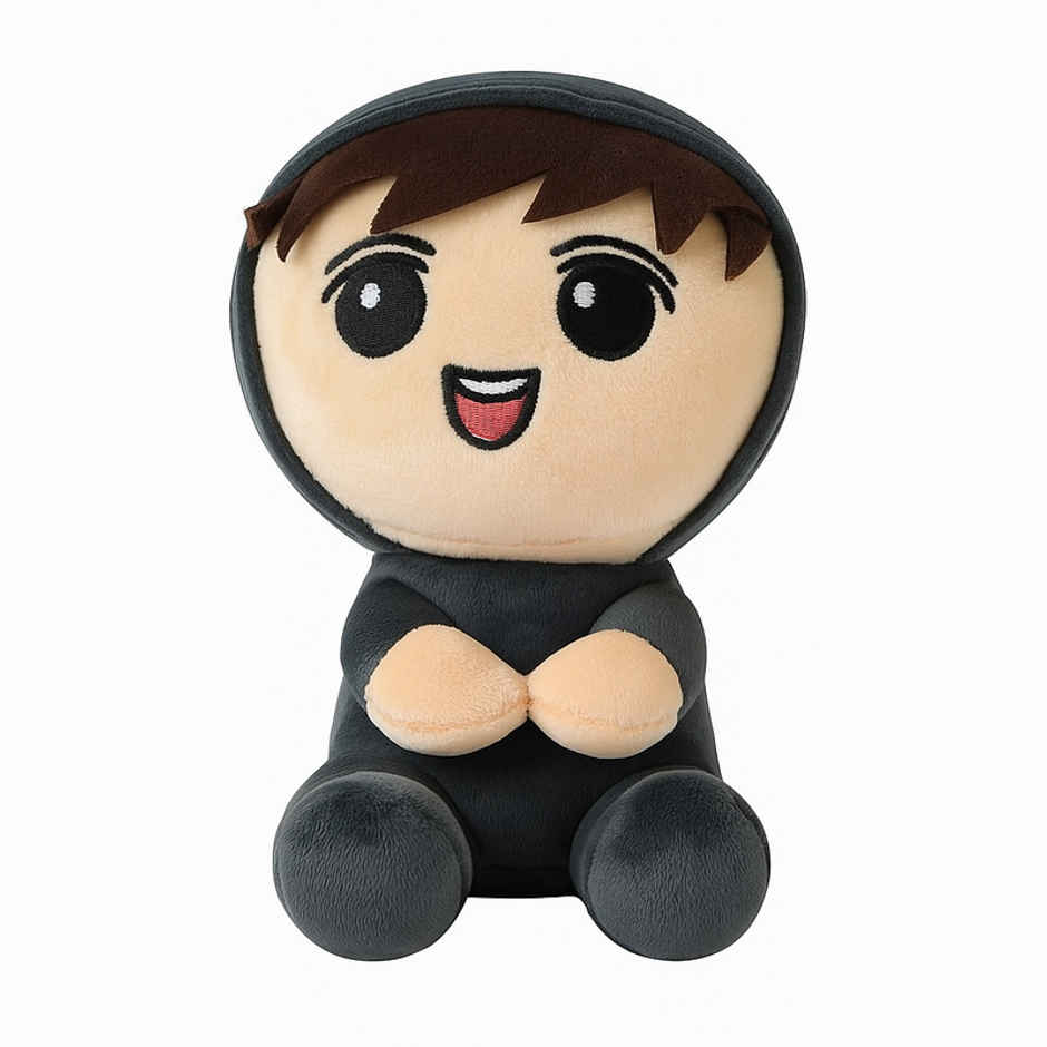 Fablue Stuffed Little Boy Soft Toy For Kids - Sitting Plush Soft Toy | Grey