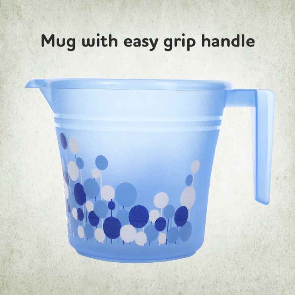 Ratan Plasticware Frosty Bubble Print Pack Of 1 Mug 1L -Blue