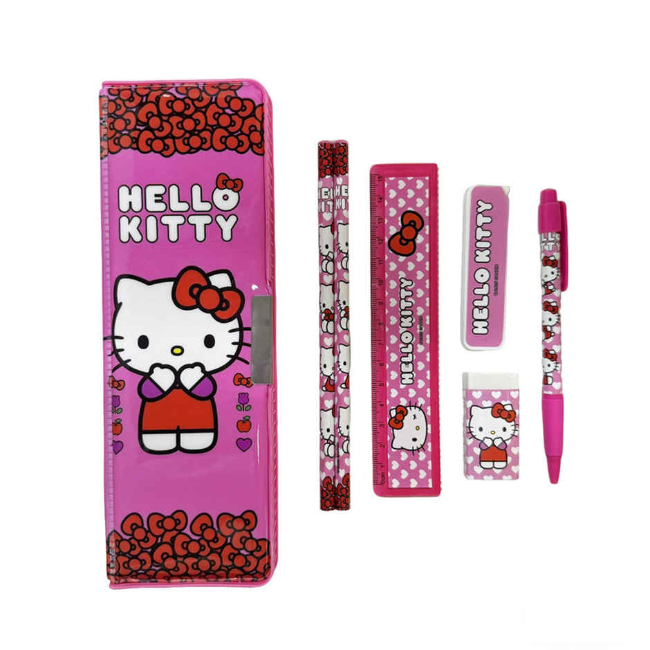 Striders Hello Kitty Stationery Kit | Pen, Pencils, Ruler, Eraser, Sharpener & Pencil Box