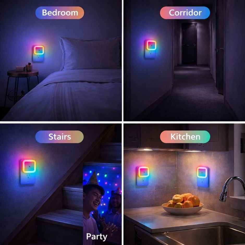 Festivora Smart Night Sensor Multicolor Light Bulb | Auto ON in Dark, OFF in Bright