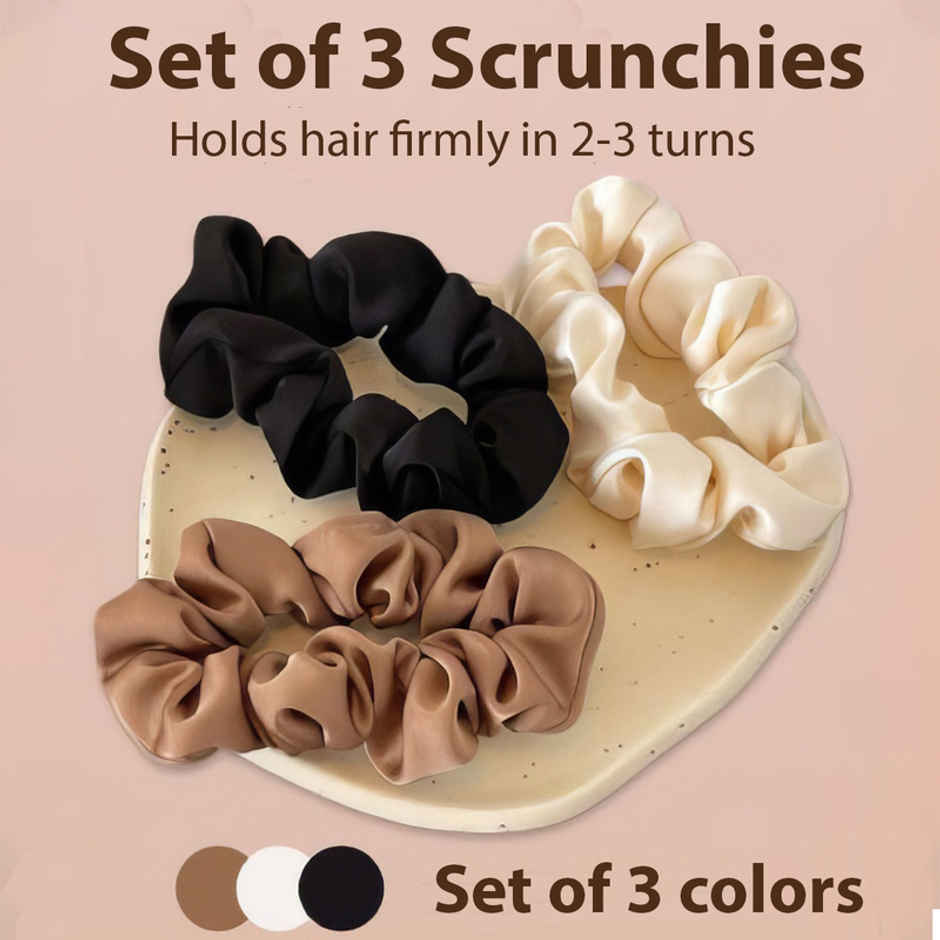 Jewels Galaxy Multicolor Daily-Use Satin Scrunchies