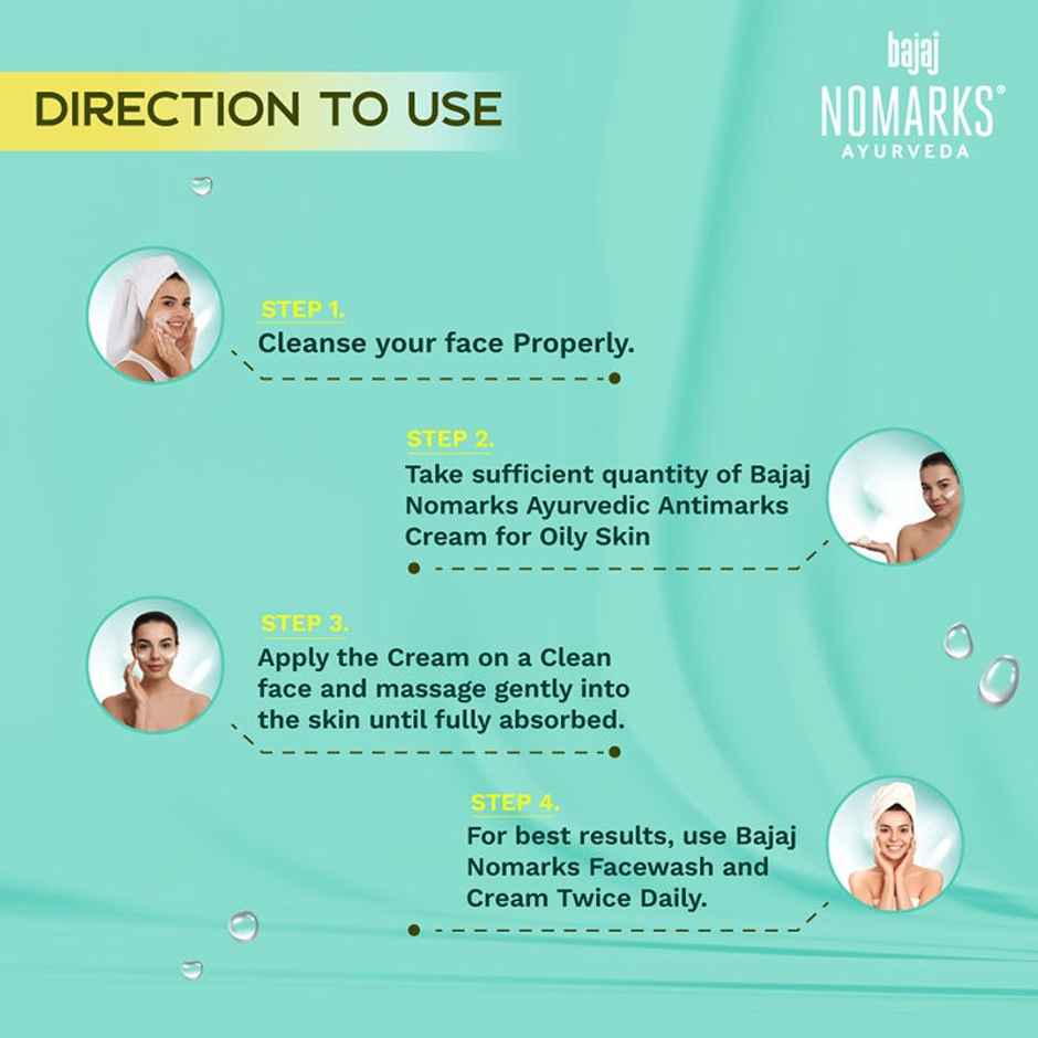 Bajaj Nomarks Ayurvedic Antimarks Cream for Oily Skin Enriched with Antioxidants