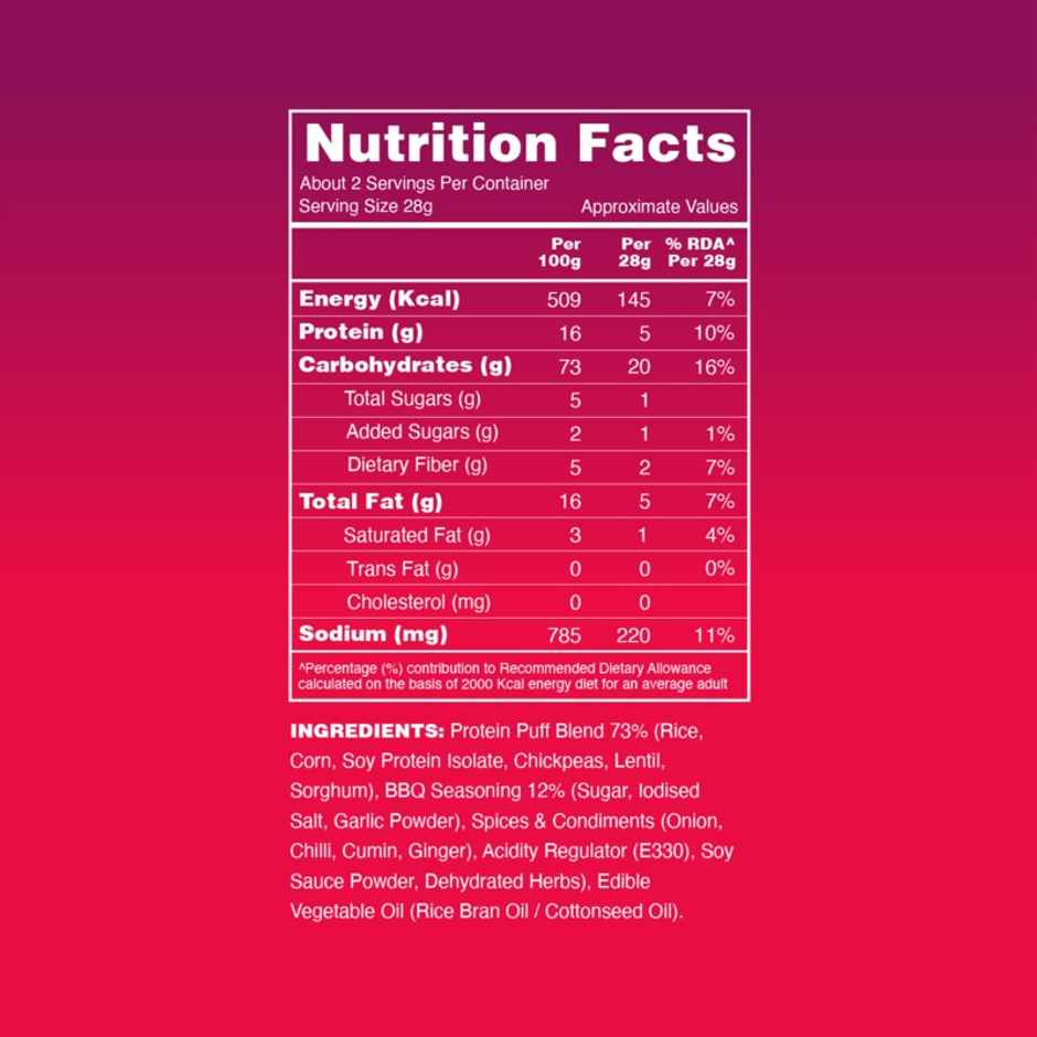 Taali Protein Puffs | Smoky Barbeque Snack, Roasted, Corn & Jowar Puff, No Maida