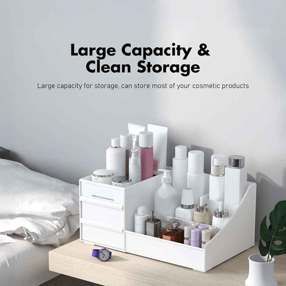 Fablue Plastic Multipurpose Desk Organizer | White