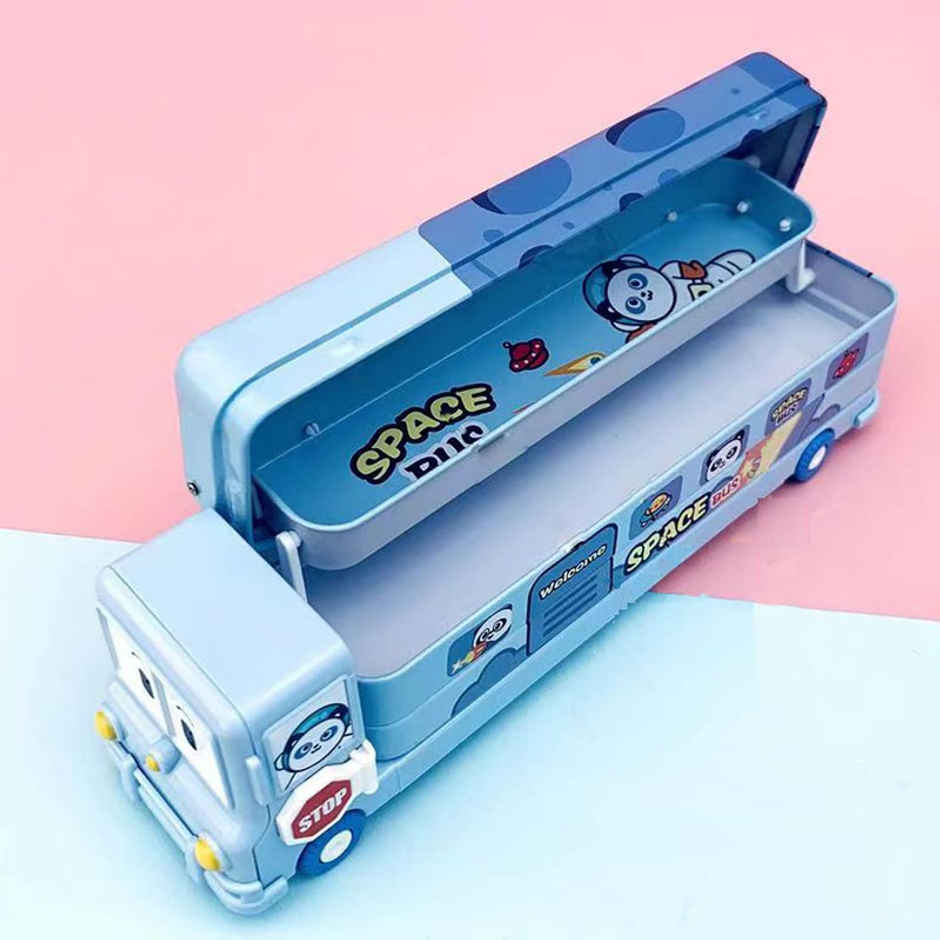 Fablue Bus Shape Pencil Box School Bus Light Blue