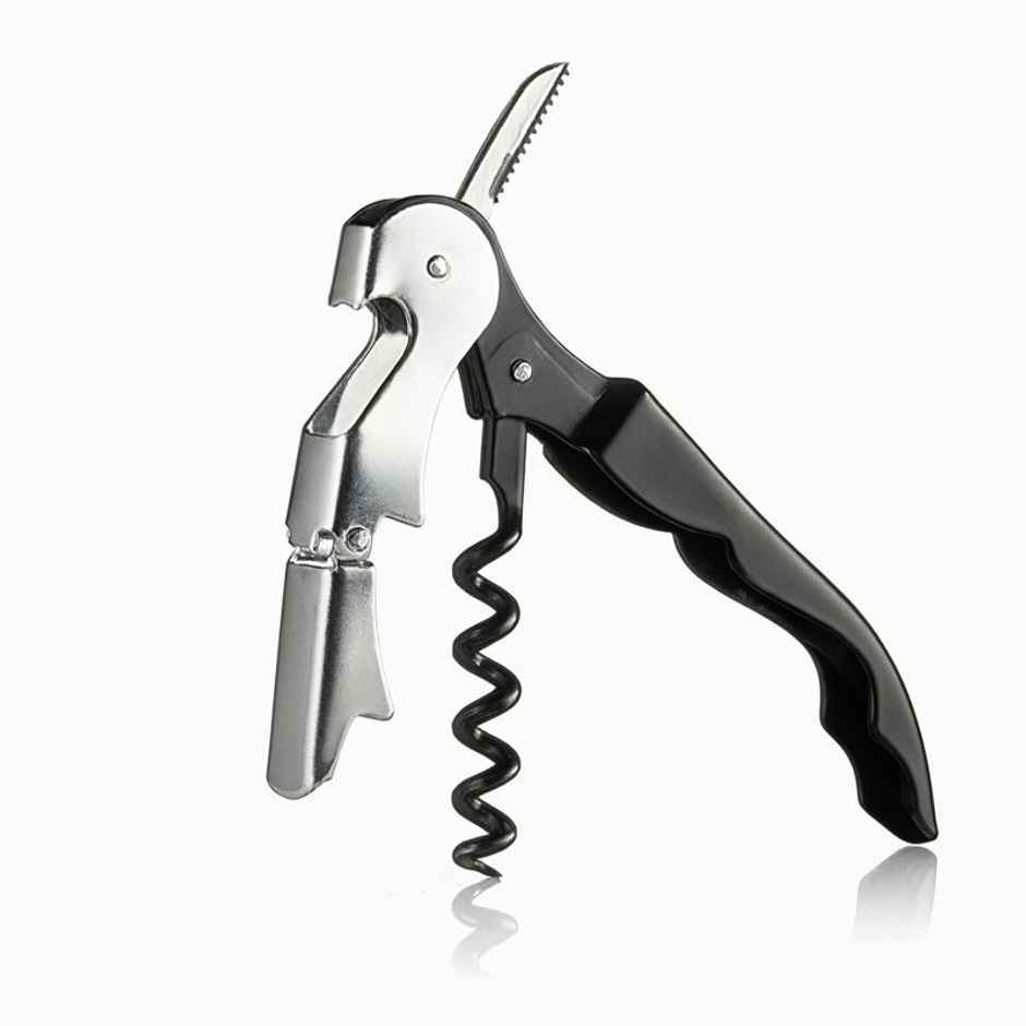 Daluci Stainless Steel Corkscrew Wine Opener 3 in 1 with Double Hinged Fulcrum Foil Cutter