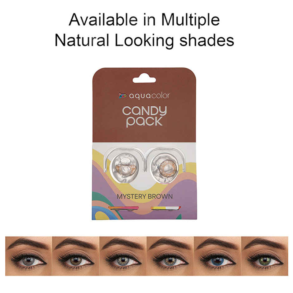 Aquacolor Candy Pack with Zero Power Daily Disposable Lens Mystery Brown